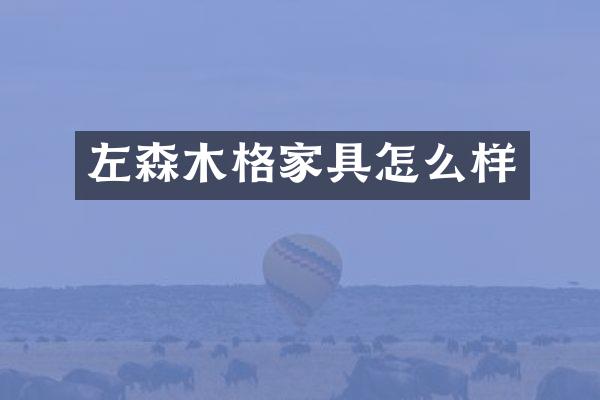 左森木格家具怎么样