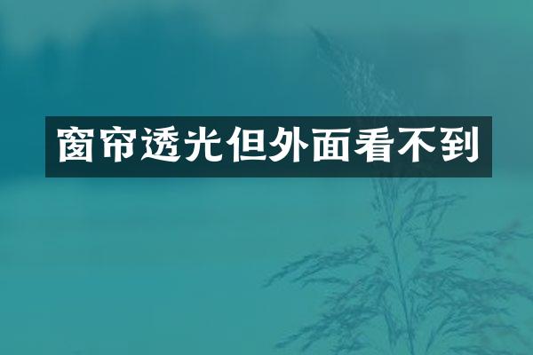 窗帘透光但外面看不到