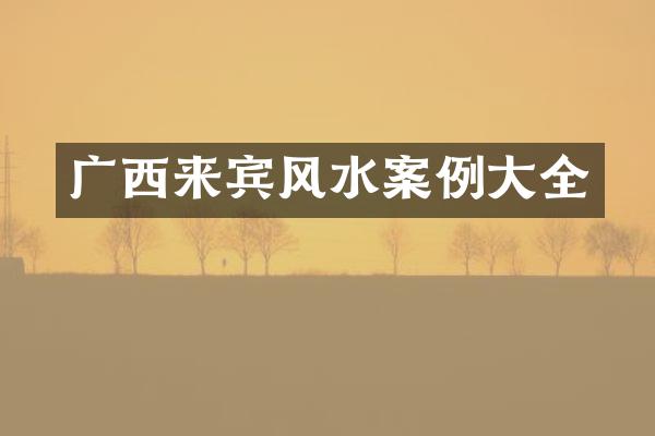 广西来宾风水案例大全
