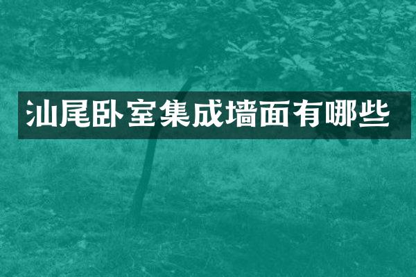 汕尾卧室集成墙面有哪些