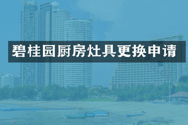 碧桂园厨房灶具更换申请