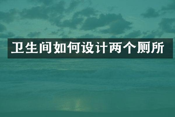 卫生间如何设计两个厕所