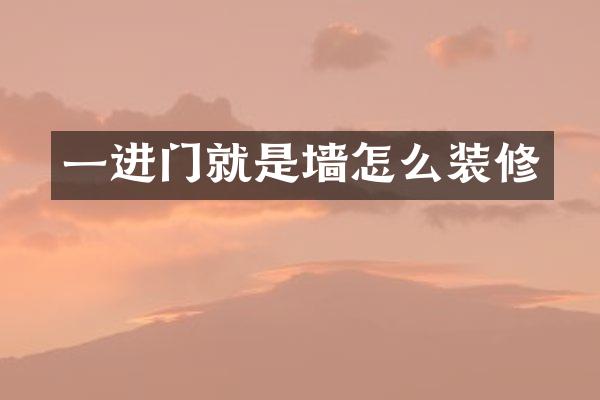 一进门就是墙怎么装修