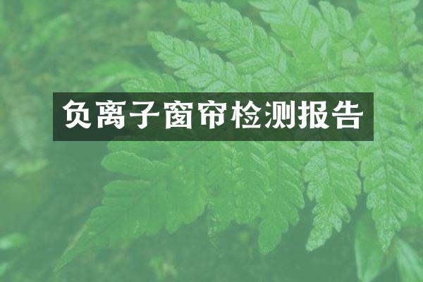 负离子窗帘检测报告