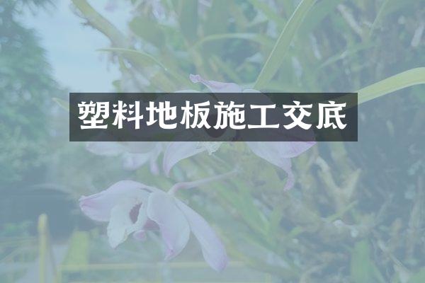 塑料地板施工交底