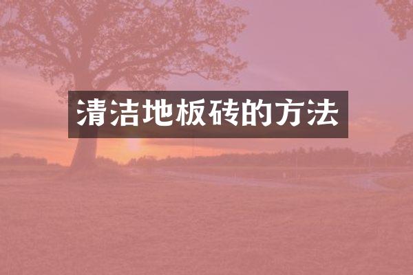 清洁地板砖的方法