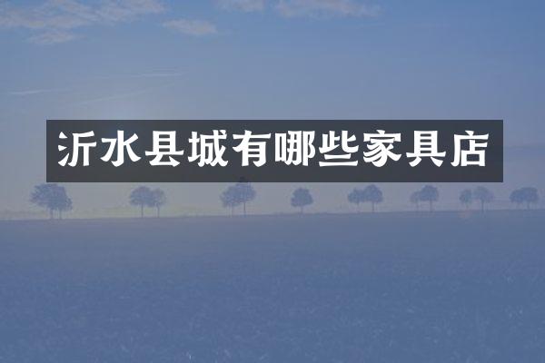 沂水县城有哪些家具店