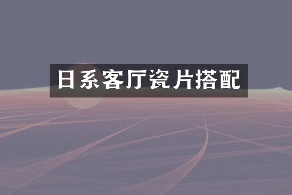 日系客厅瓷片搭配