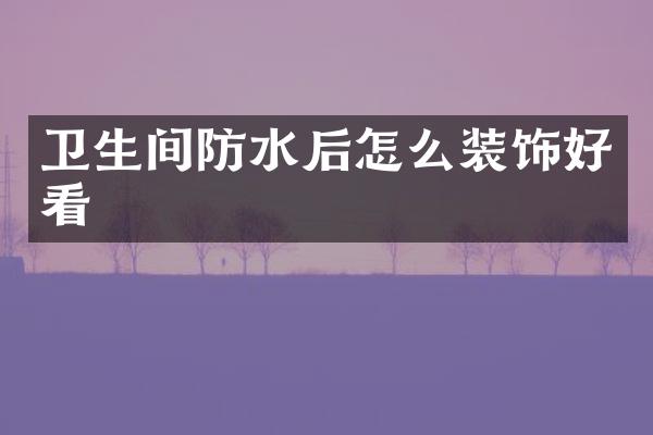 卫生间防水后怎么装饰好看