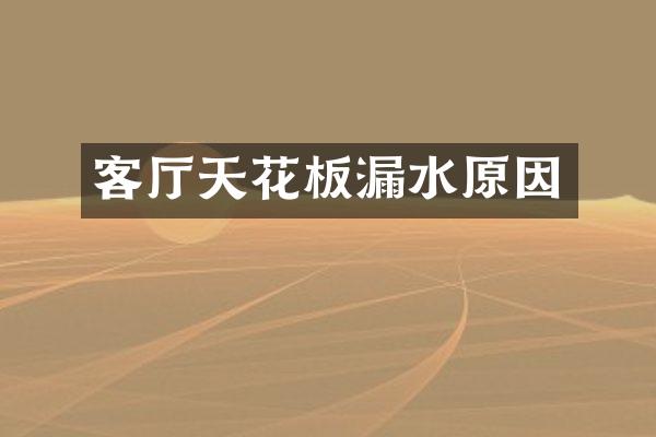 客厅天花板漏水原因