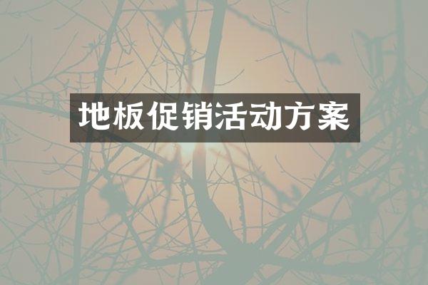 地板促销活动方案