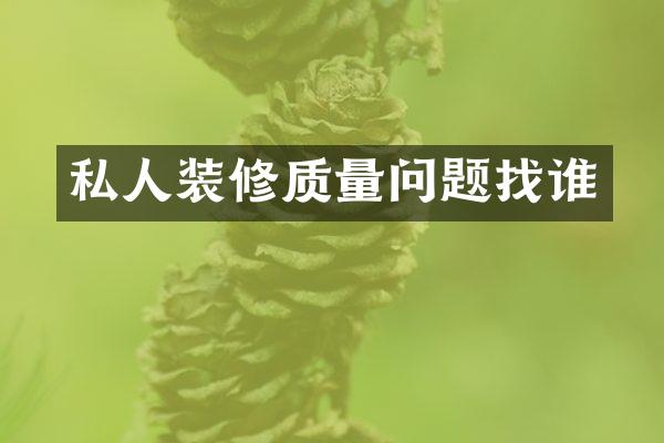 私人装修质量问题找谁