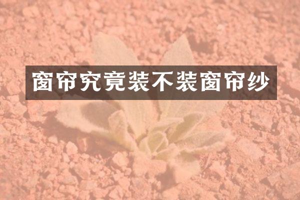 窗帘究竟装不装窗帘纱