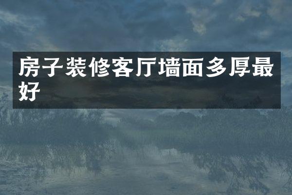 房子装修客厅墙面多厚最好