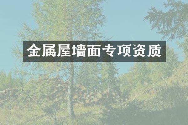 金属屋墙面专项资质