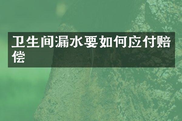 卫生间漏水要如何应付赔偿