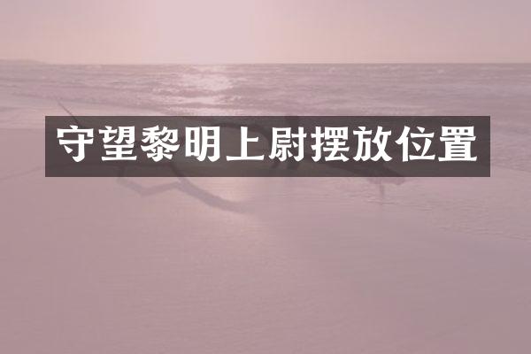 守望黎明上尉摆放位置