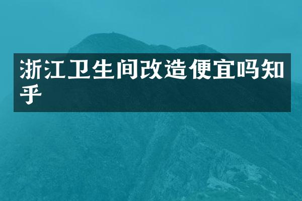 浙江卫生间改造便宜吗知乎
