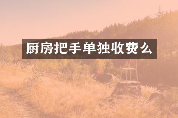 厨房把手单独收费么