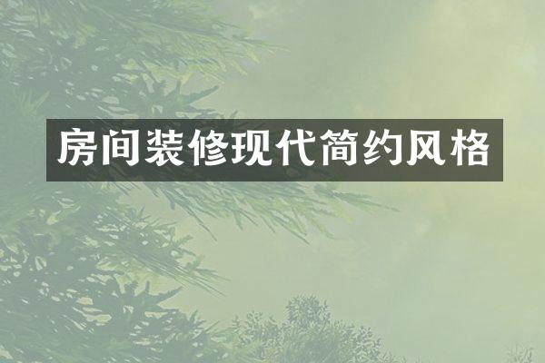 房间装修现代简约风格