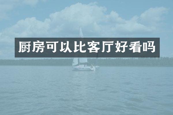 厨房可以比客厅好看吗