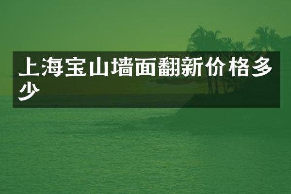 上海宝山墙面翻新价格多少