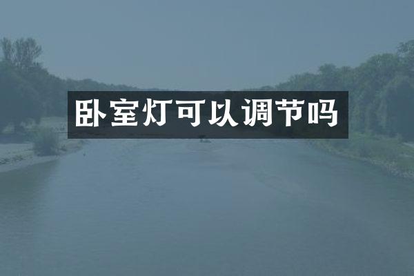 卧室灯可以调节吗