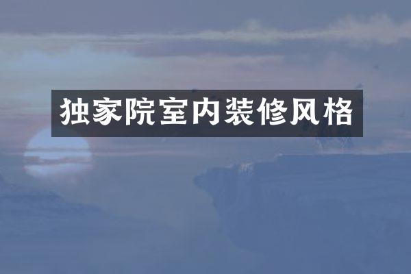 独家院室内装修风格