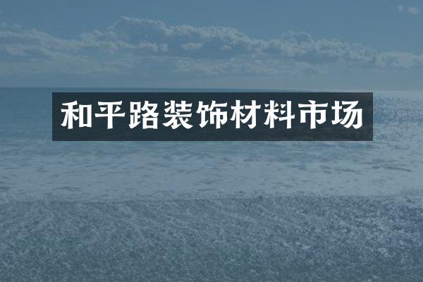 和平路装饰材料市场