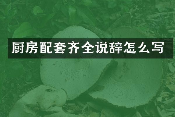 厨房配套齐全说辞怎么写