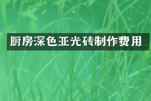 厨房深色亚光砖制作费用