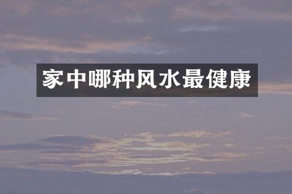 家中哪种风水最健康