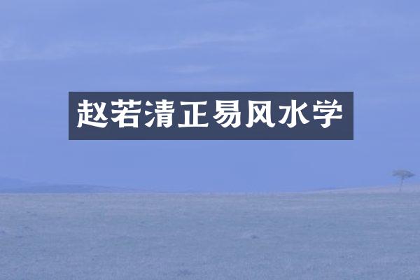 赵若清正易风水学