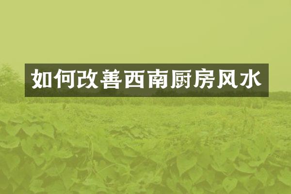 如何改善西南厨房风水