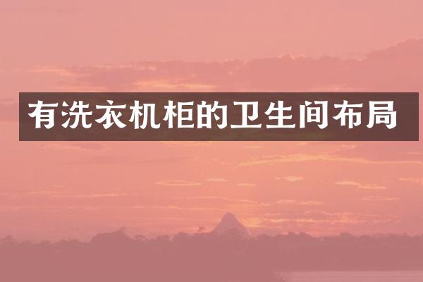 有洗衣机柜的卫生间布局