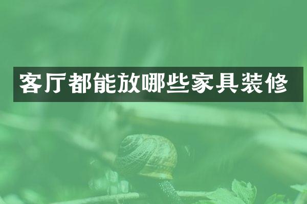 客厅都能放哪些家具装修