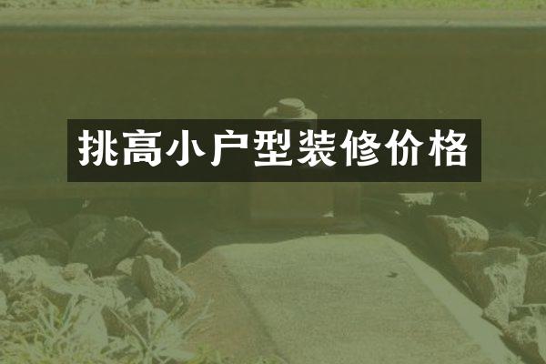 挑高小户型装修价格
