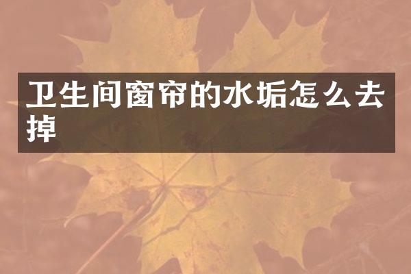 卫生间窗帘的水垢怎么去掉