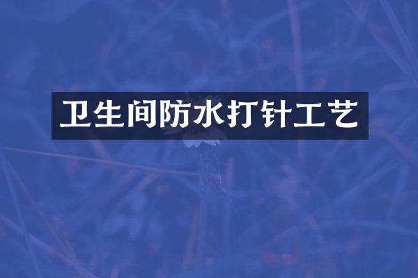 卫生间防水打针工艺