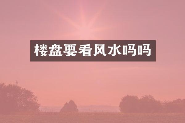 楼盘要看风水吗吗