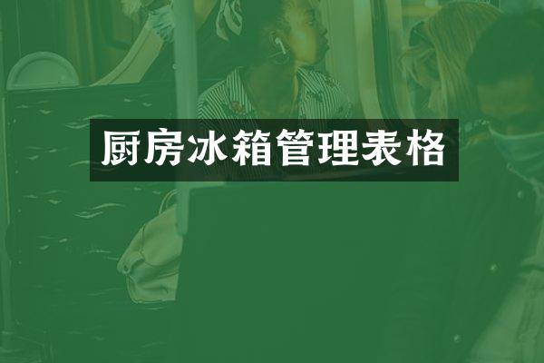 厨房冰箱管理表格