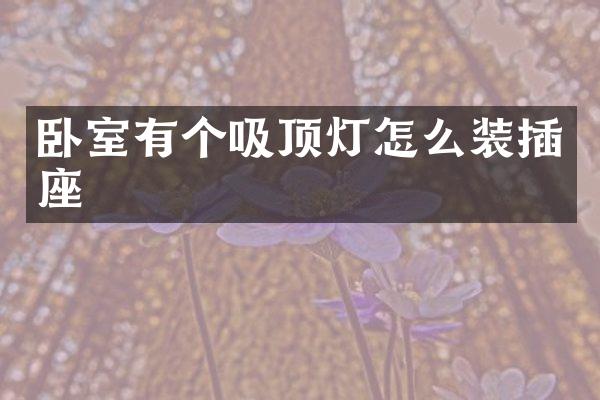 卧室有个吸顶灯怎么装插座