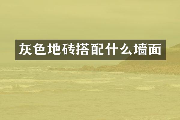 灰色地砖搭配什么墙面