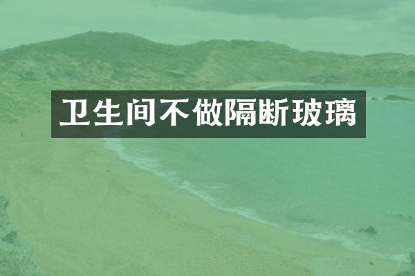 卫生间不做隔断玻璃