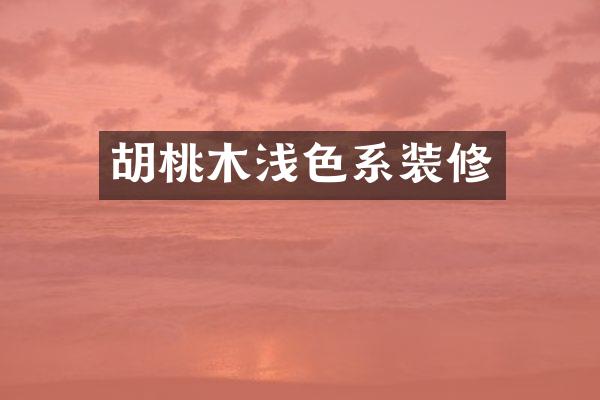 胡桃木浅色系装修