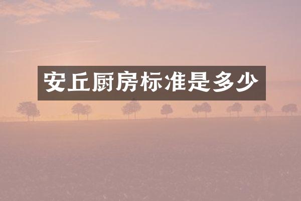 安丘厨房标准是多少