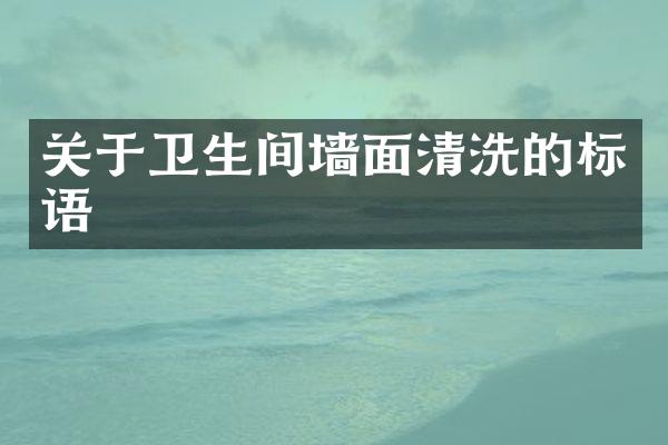 关于卫生间墙面清洗的标语