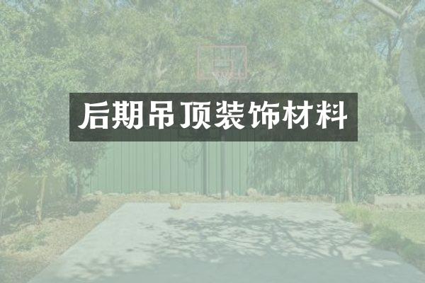 后期吊顶装饰材料