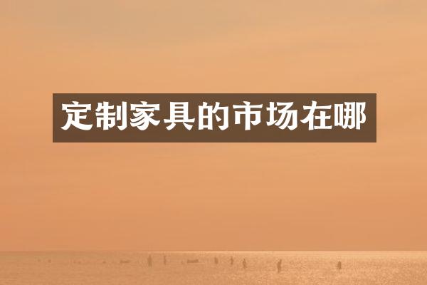 定制家具的市场在哪