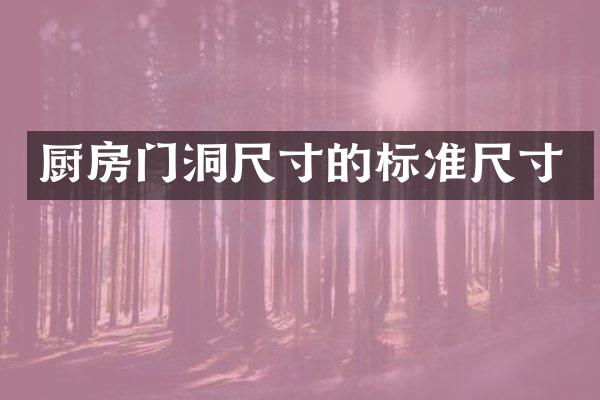 厨房门洞尺寸的标准尺寸